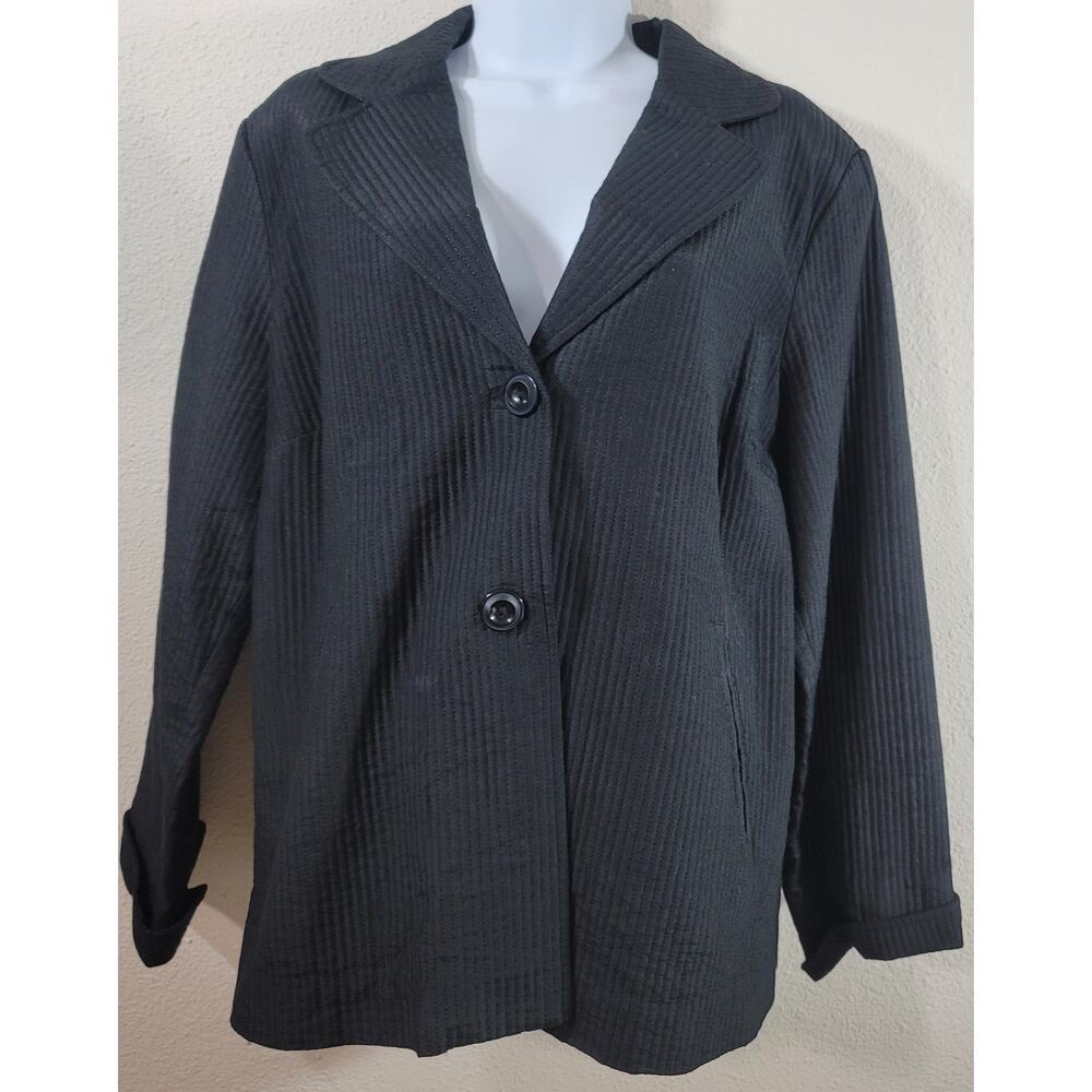 Coldwater Creek Black Channel Quilted Jacket 16 New Without Tags Lightweight